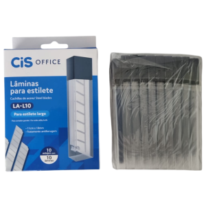 LÂMINA P/ESTILETE LARGO 18MM 10TUBOS C/10UN