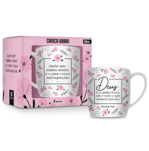 CANECA PORC.300ML URBAN DEUS É A MINHA FORÇA
