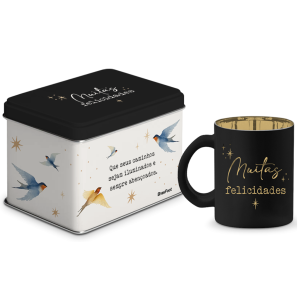 CANECA VIDRO DIAM.MET.LATA 300ML QUE SEUS CAMINHOS SEJAM ILUMINADOS