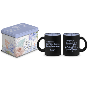 CANECA VIDRO DIAM.MET.LATA 300MLVOCE É FORÇA LUZ INSPIRAÇÃO