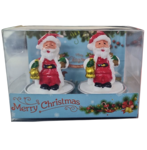 VELA PARAFINA 6CM PAPAI NOEL 2UN
