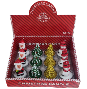  VELA PARAFINA 6CM NOEL/ÁRVORE/BONECO 