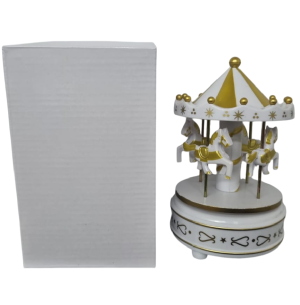 CARROSSEL MUS.AC.PLAST.18CM DOURADO