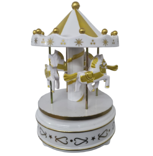 CARROSSEL MUS.AC.PLAST.17CM DOURADO