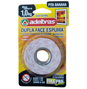 FITA ADES.DUPLA FACE ESPUMA 19MMX2M 1.0KG 