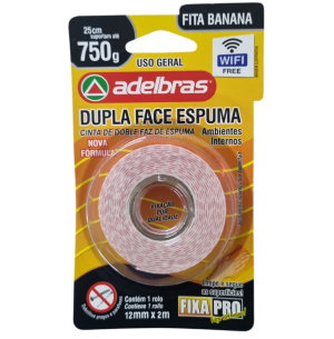 FITA ADES.DUPLA FACE ESPUMA 12MMX2M 750G