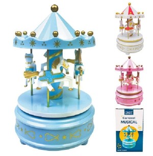 CARROSSEL MUS.AC.PLAST.17CM ROSA