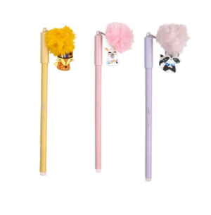 CANETA ESFER.GEL APAG 0.7 12UN AZUL POMPOM ANIMAL