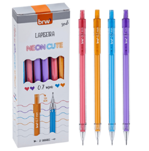 LAPISEIRA PLÁST.0,7 12UN NEON CUTE 