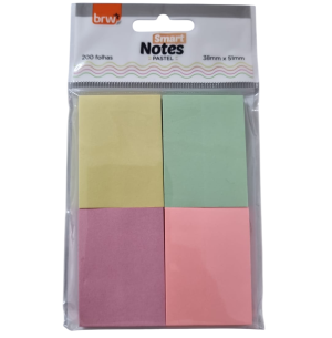 BLOCO ANOT.ADES.BRW 5CM 200FLS 4X1 PASTEL