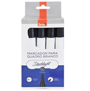 MARCADOR QUADRO BR BRW 3.0 12UN PRETO