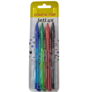 CANETA ESFER.JET LUX 1.0 4UN COLOR