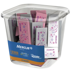 BORRACHA TR DECORADA ROSA/BRANCA 18UN 