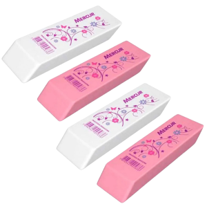 BORRACHA TR DECORADA ROSA/BRANCA 18UN 