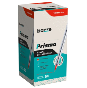 CANETA ESFER.PRISMA 1.0 50UN VERMELHA
