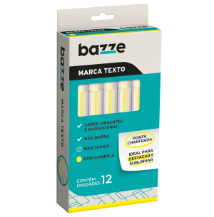 MARCA TEXTO BAZZE 12UN AMARELO7897476617947