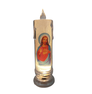 VELA LED ACRÍLICO IMAG.SANTA 15CM