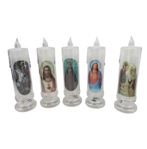 VELA LED ACRÍLICO IMAG.SANTA 15CM