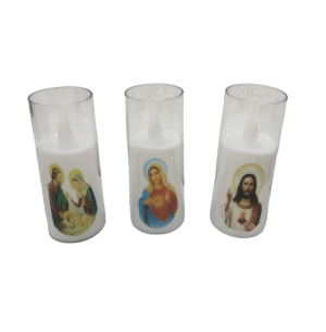 VELA LED ACRÍLICO IMAG.SANTA 9CM