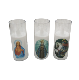 VELA LED ACRÍLICO IMAG.SANTA 9CM