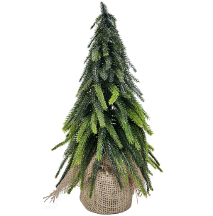ÁRVORE MINI PINHEIRO 35CM CESTO JUTA GLITTER