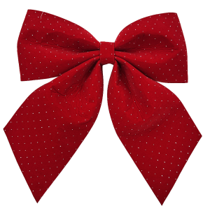 ENFEITE LAÇO 40CM VELUDO VM C/STRASS