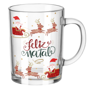 CANECA VIDRO 320ML NATAL
