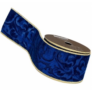 FITA ARAMADA 6,3CMX914CM DUPLA FACE AZUL MARINHO/ DOURADO CAMURÇA 