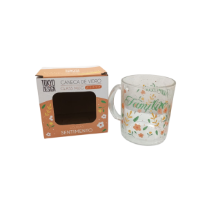 CANECA VIDRO 330ML SENTIMENTOS