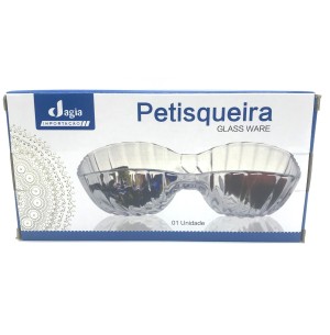 PETISQUEIRA VIDRO 2 DIVISÓRIAS 26X13CM