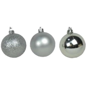 BOLA 3CM 15UN MISTA PRATA