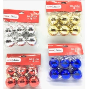 BOLA 4CM LISA C/ 6 UNIDADES
