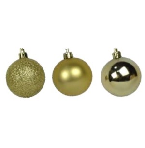 BOLA MISTA 6CM C/ 9 UNIDADES DOURADO