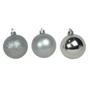 BOLA MISTA 6CM C/ 9 UNIDADES PRATA