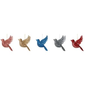 ENFEITE PÁSSARO GLITTER 11CM