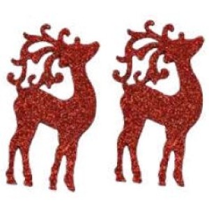 ENFEITE RENA 4CM 8UN GLITTER