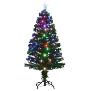 ÁRVORE LED 120CM FIBRA ÓTICA PÉ METAL COR