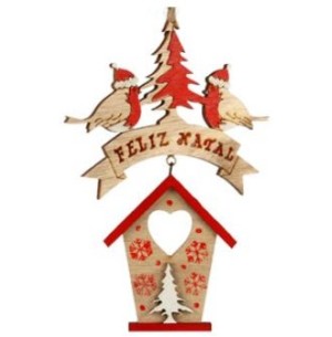 ENFEITE PLACA FELIZ NATAL 13X19CM