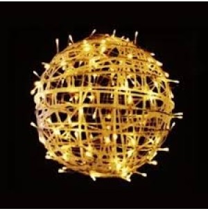 PISCA BOLA VAZADA 100 LEDS 30CM AMARELO