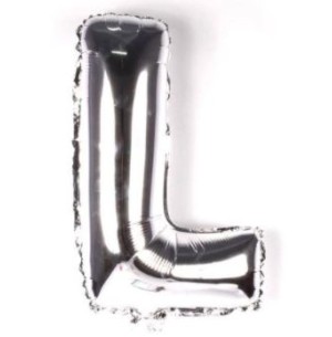 FESTA BALÃO PRATA 40CM LETRA L 2UN