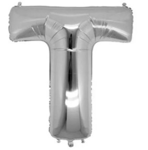 FESTA BALÃO PRATA 40CM LETRA T 2UN