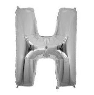 FESTA BALÃO PRATA 40CM LETRA H 2UN