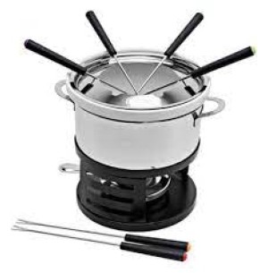 FONDUE INOX SUPORTE FERRO 10PÇS