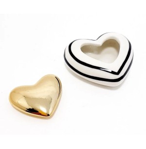 PORTA JOIA PORCELANA 6X6CM CORAÇÃO